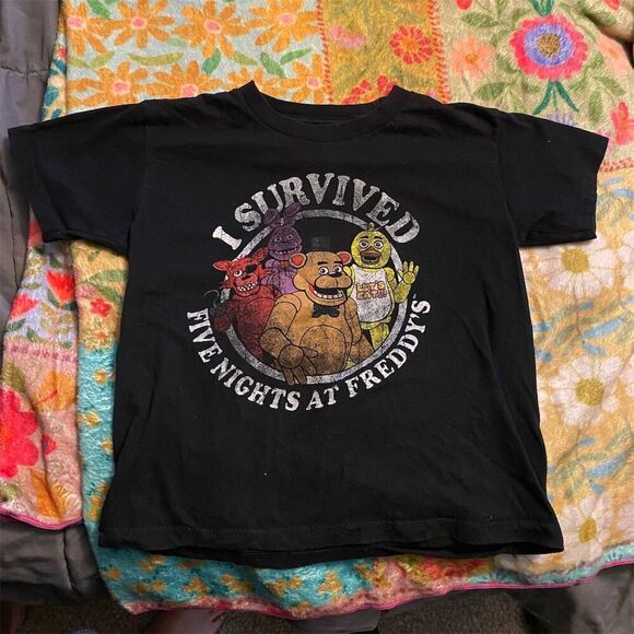 Five Nights at Freddy's Other - Five Nights at Freddy's Boys T-Shirt Black "I Survived" Size S